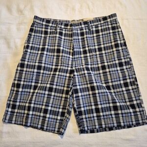 Sonoma men's size 36 blue & white plaid shorts 4 pocket, NWT